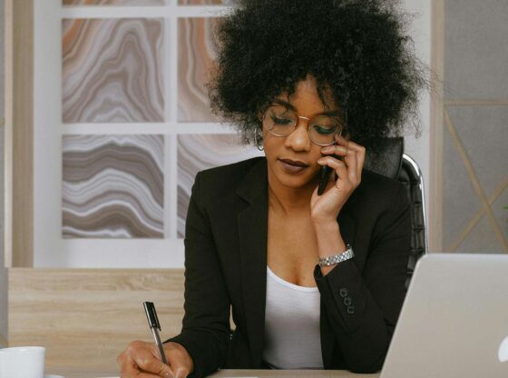 Woman Working With Business Documents